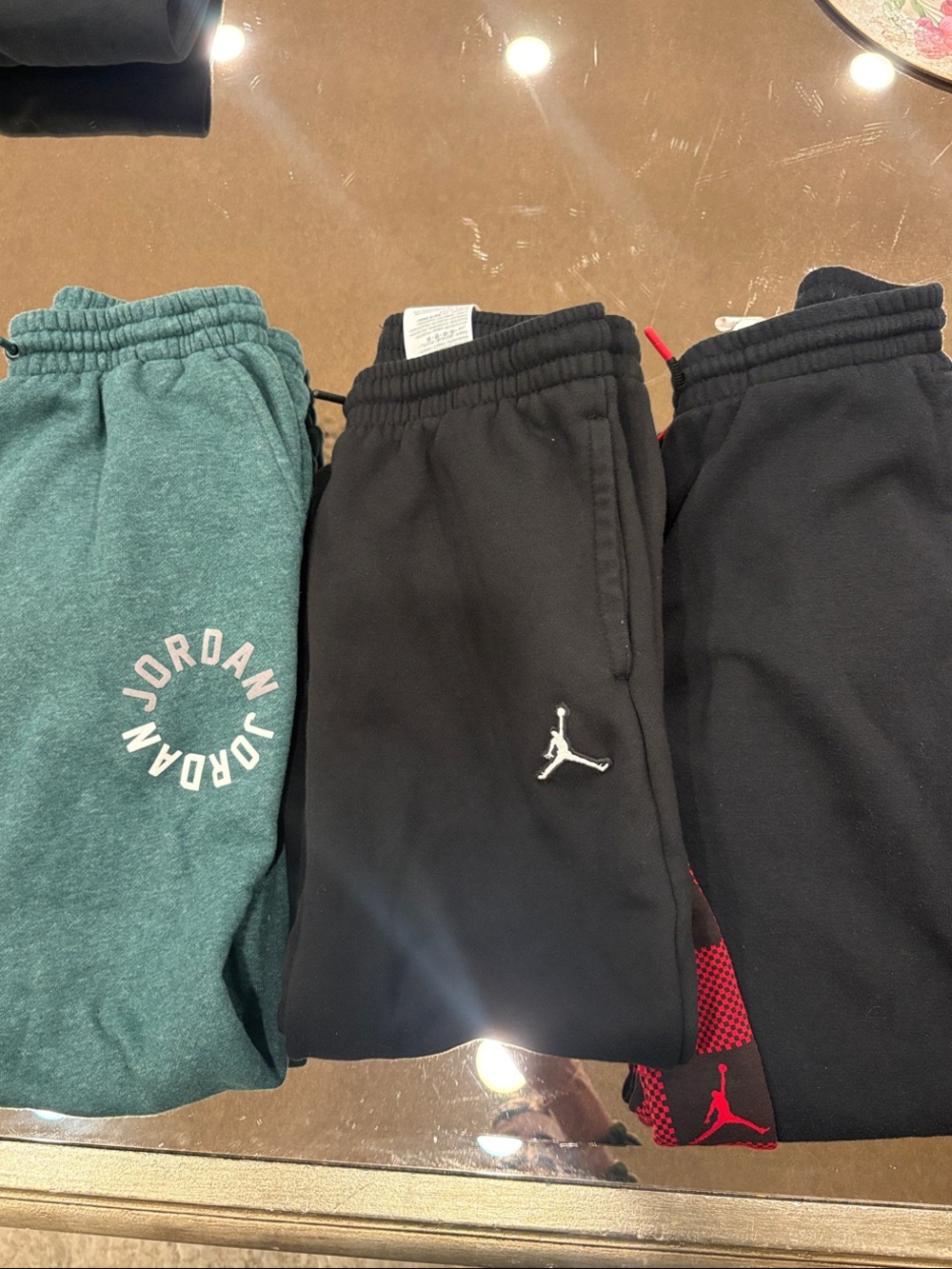 Nike Jordan Kids Black and Teal Jogger Pants Trio